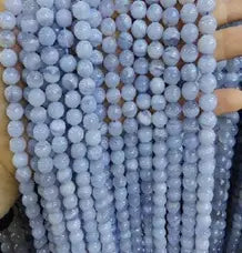 Natural Gemstone Loose Beads Necklace - blue lace agate A - NO.147 ABC Jewelries